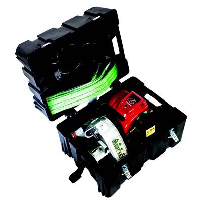 Caisson de transport pour treuil cabestan portable compact